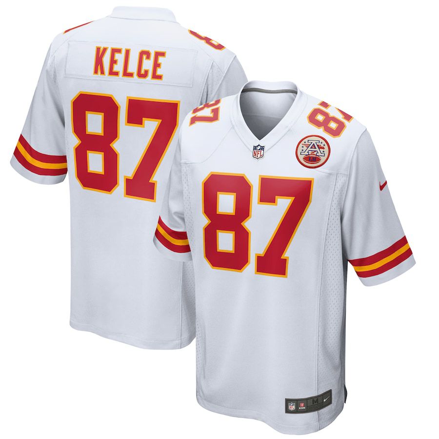Men Kansas City Chiefs #87 Travis Kelce Nike White Game NFL Jersey